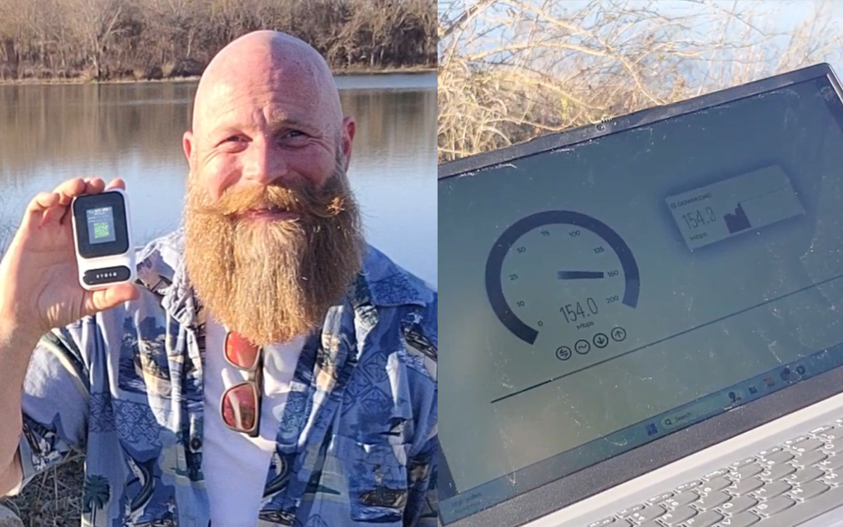 Camping split image with speed